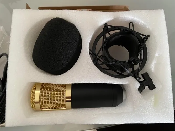 Microfone condenser Andowl nunca usado novíssimo Podcast YouTuber
