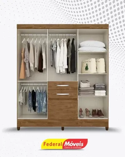 Guarda Roupa 6 Portas 2 Gavetas Direto da Fabrica Promoção