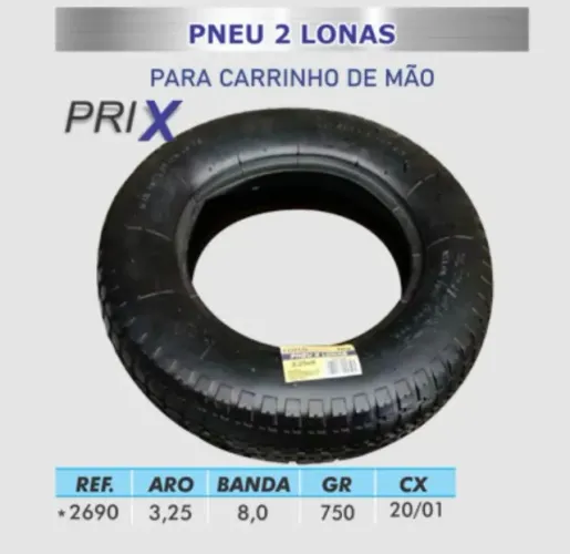 Pneu 2 Lonas para Carrinho de Mão