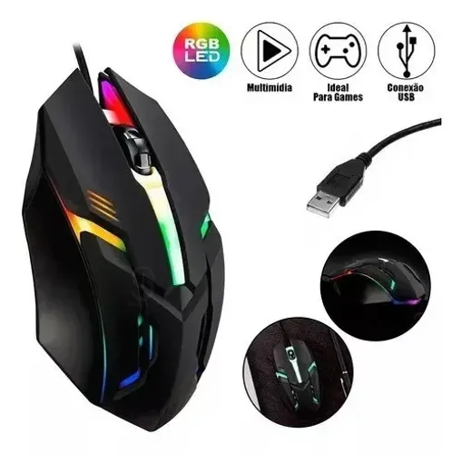 Mouse Gamer Usb Lehmox Ley-206 Cor Preto Loja Coimbra Computadores