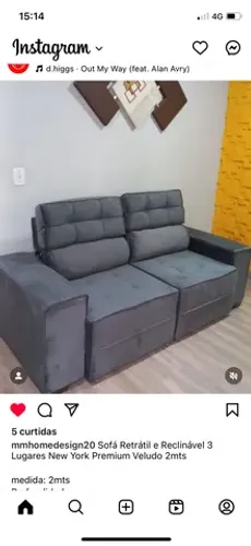 Sofá Retratil Reclinável Premium 2,00 mts