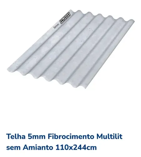 Telha fibrocimento 2,44x1,10 - 5 mm R$ 45,99 multilit