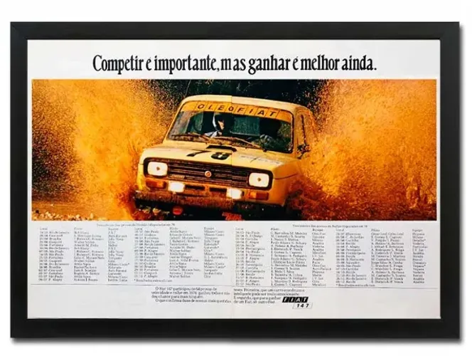 Fiat 147 - Quadro decorativo com propaganda ou matéria original de revista