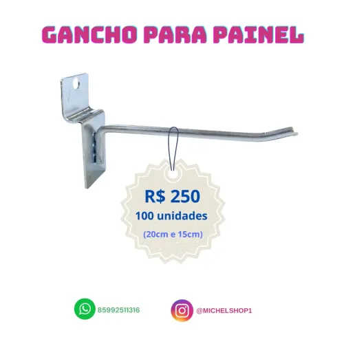 Gancho (ferrinho)  para painel canaletado expositor (novo)