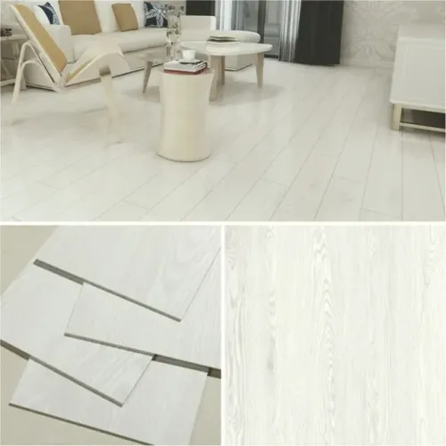 Piso Vinilico Europeu Autocolante em régua Madeira Branca Off-white 1 m2