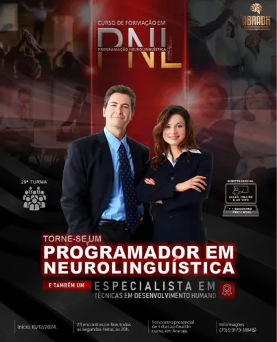 CURSO DE FORMAÇÃO EM PNL - PROGRAMAÇÃO NEUROLINGUÍSTICA 