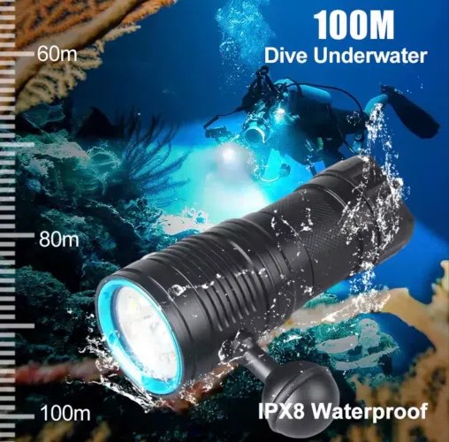 Lanterna mergulho Scuba Apneia 100 m