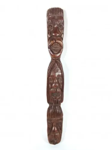 Arte africana escultura em madeira nobre entalhada, antiga, de parede