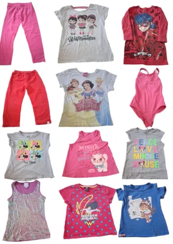 Lote de 12 peças de roupas infantis para creche e uso em casa