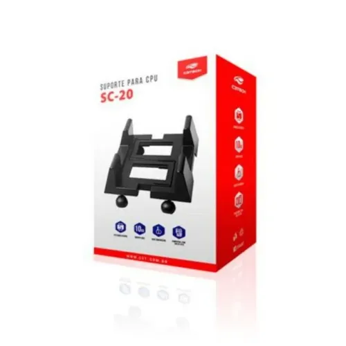 SUPORTE P/CPU AJUSTAVEL C/RODAS PRETO SC-20BK C3 TECH
