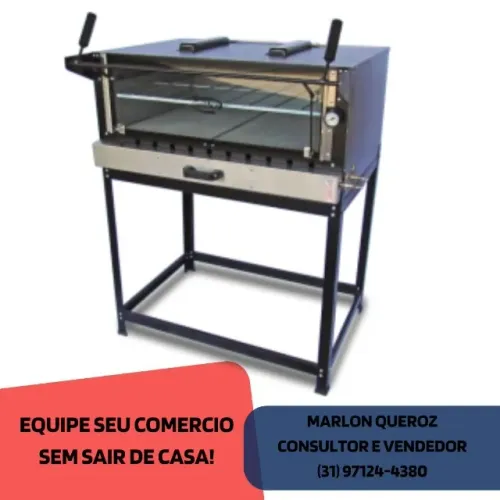 Forno de Pizza Industrial a gás Cristal Aço