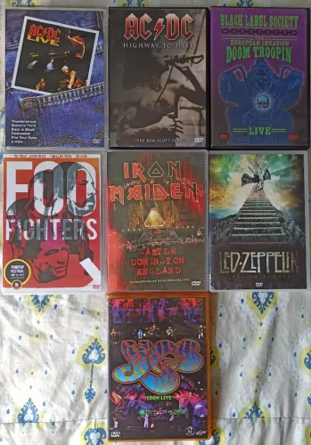 DVDs AC/DC - Black Label Society - Foo Fighters - Iron Maiden - Led Zeppelin - Yes
