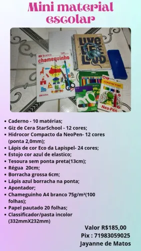 Mini material escolar 