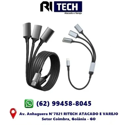 Hub Adaptador Tipo C Hub para 3 portas USB 2.0 OTG