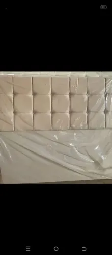 Cabeceira bege nobuck para cama queen