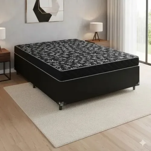 Cama box Conjunto Base Com Colchão Espuma D20 novo 