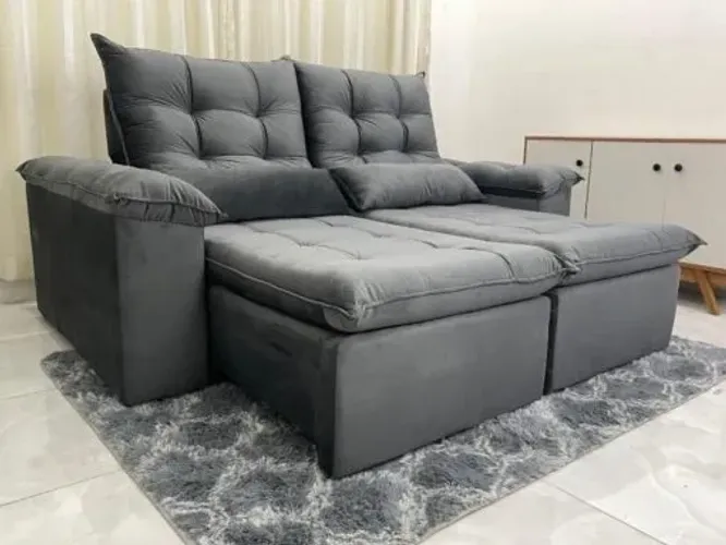 Sofá Retrátil e Reclinável Alemanha 2.00m -Veludão Entrega Rápida