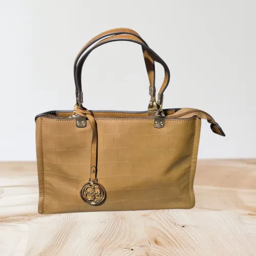 Bolsa  Bege Croco