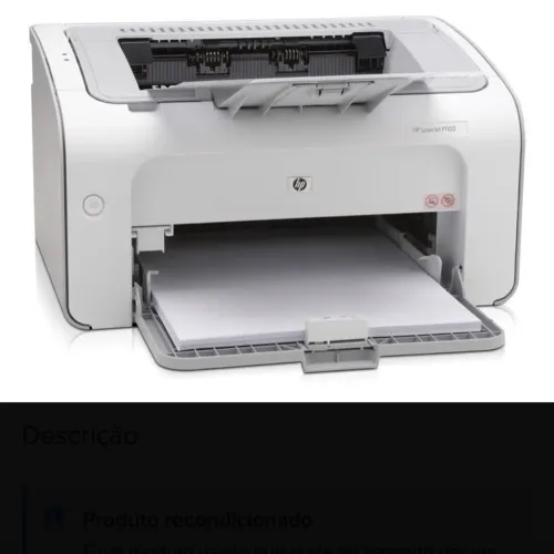 Impressora HP LASERJET P1102W função única monocromática HP LaserJet Pro P1102  Preto. 