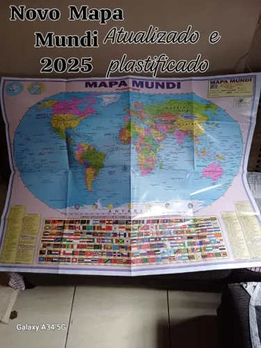 Mapa Mundi 2025 Plastificado