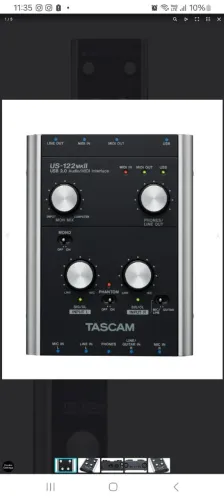 Interface de áudio Tascam US 122 mkii