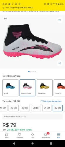 Chuteira Society Dostin - Branca/Rosa - 32 BR