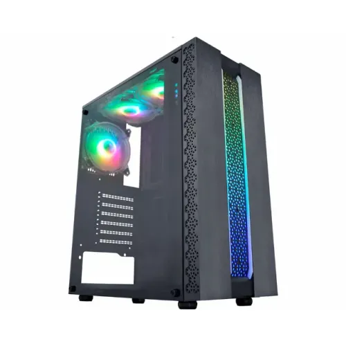 Gabinete Gamer K-mex Kratos CG-42TP, Painel Fita LED RGB, USB 2.0, Preto