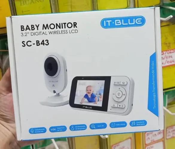 Babá Eletrônica IT BLUE SC-B43 - Tela de 3.2", Visão Noturna e Áudio Bidirecional