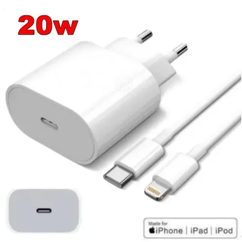 Carregador Fonte 20w Para iPhone Entrada Tipo C Cor Branco