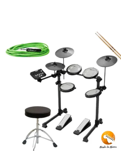 KIT-Kit Bateria Eletrônica Td200 Trigger Completa + Cabo de Instrumento Mac Iron Flex 3 M