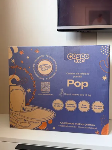 Cadeira de Refeição Portátil Cosco Kids, Pop, Preto Lacrado + NF