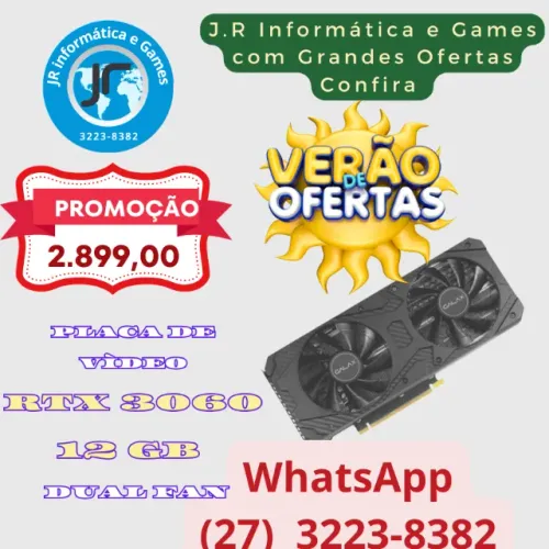 Placa de Vídeo RTX 3060 - Potência, Desempenho e Ray Tracing! 12GB