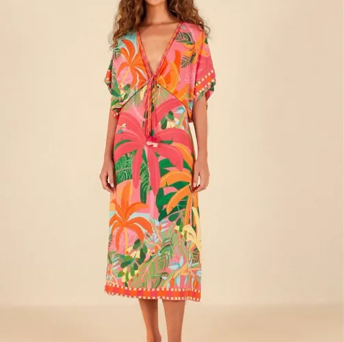 vestido farm estampa maré tropical