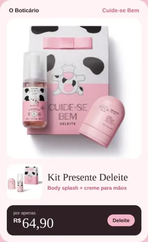 Vende-se kit presente linha cuide-se bem deleite O Boticário