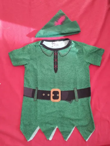 Fantasia Infantil Duende com Chapéu em feltro