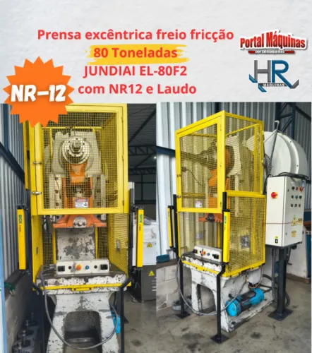 Prensa excêntrica freio fricção 80 Toneladas JUNDIAI EL-80F2 com NR12 e Laudo