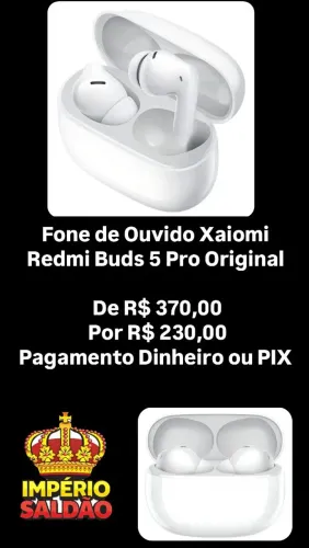 Fone de Ouvido Xaiomi Redmi Buds 5 pro Original (produto novo lacrado)