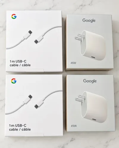 2 Carregadores Google Pixel Original 45W + Cabos