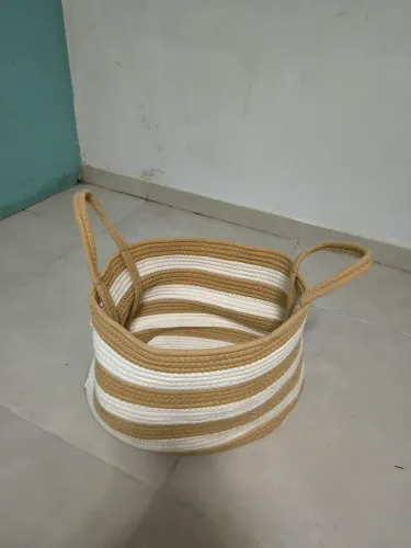 Cesto em corda de algodão