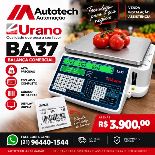 Balança URANO BA37 Etiquetadora . Garantia e Nota fiscal
