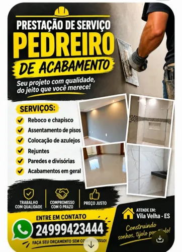 Presto serviço de pedreiro