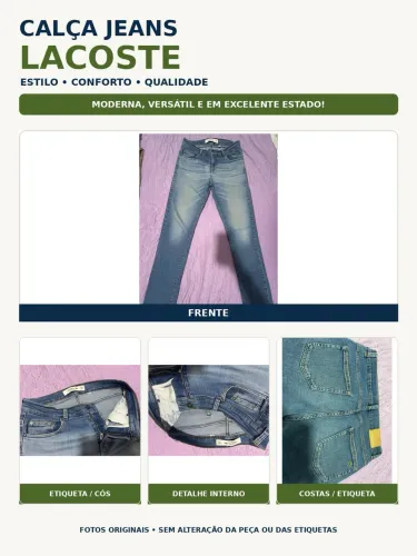 Calça jeans slim Lacoste original tamanho 42