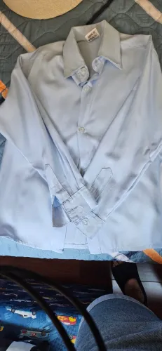 Camisas social infantil azul claro e azul