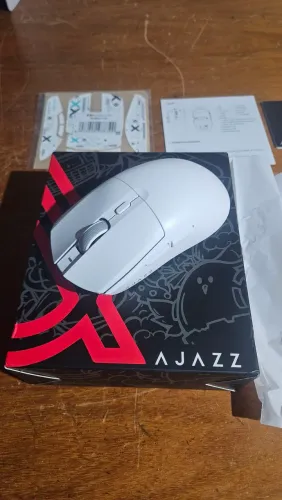 Mouse Gamer Sem Fio Ajazz AJ139 V2 - Branco (Completo na Caixa + Dock + Grip Tape)