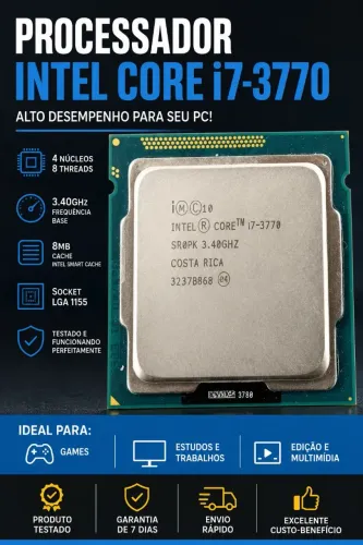 Processador Intel Core i7 3770 terceira geração pra soquete 1155