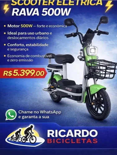 BICICLETA ELETRICA 14 SCOOTER RAVA 500w