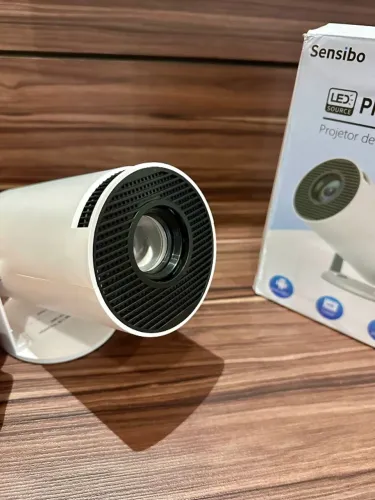 Projetor 4K portatil até 150 polegadas com Wi-Fi, Bluetooth, Android (com suporte solto)