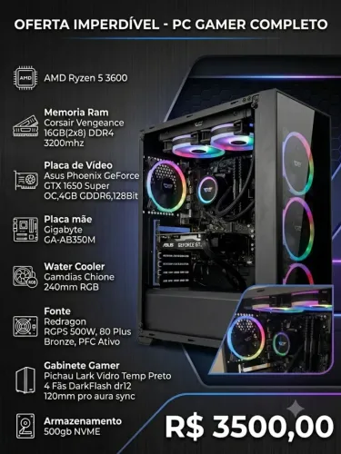 PC gamer AMD Ryzen 3600 16gb