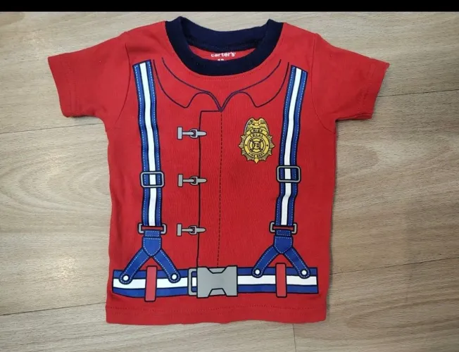 Camiseta bombeiro Carter's 12 meses