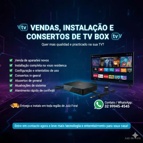 VENDAS, INSTALAÇÃO E CONSERTOS DE TV BOX